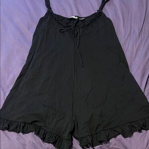 Black Ruffled Women's Romper